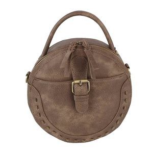 Le Miel Mini Round Tassel Charm Vegan Leather Crossbody Shoulder Sling Bag o_o